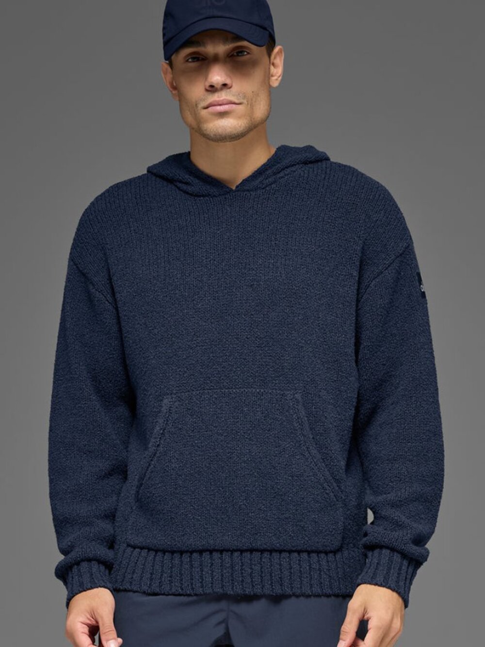 RARE EUC ALO YOGA Textured Knit Hoodie SIZE LARGE
